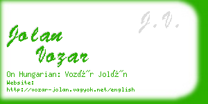 jolan vozar business card